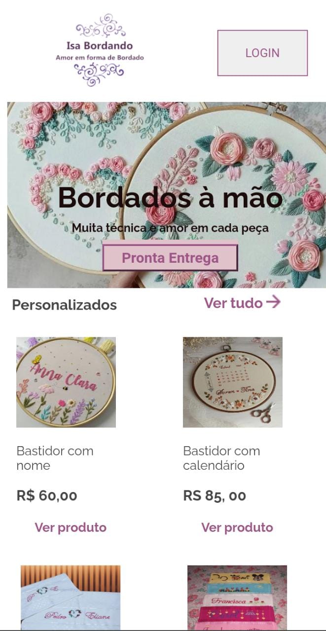 Imagem da página do E-commerce